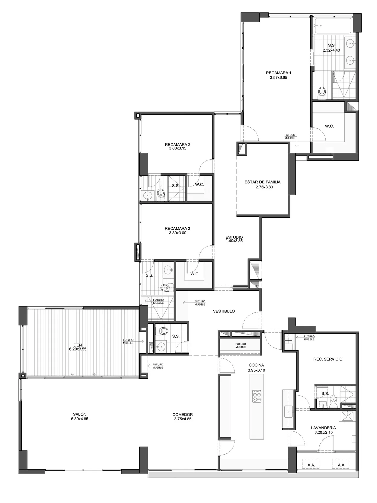 Plano del modelo DIAMOND — 276 m²
