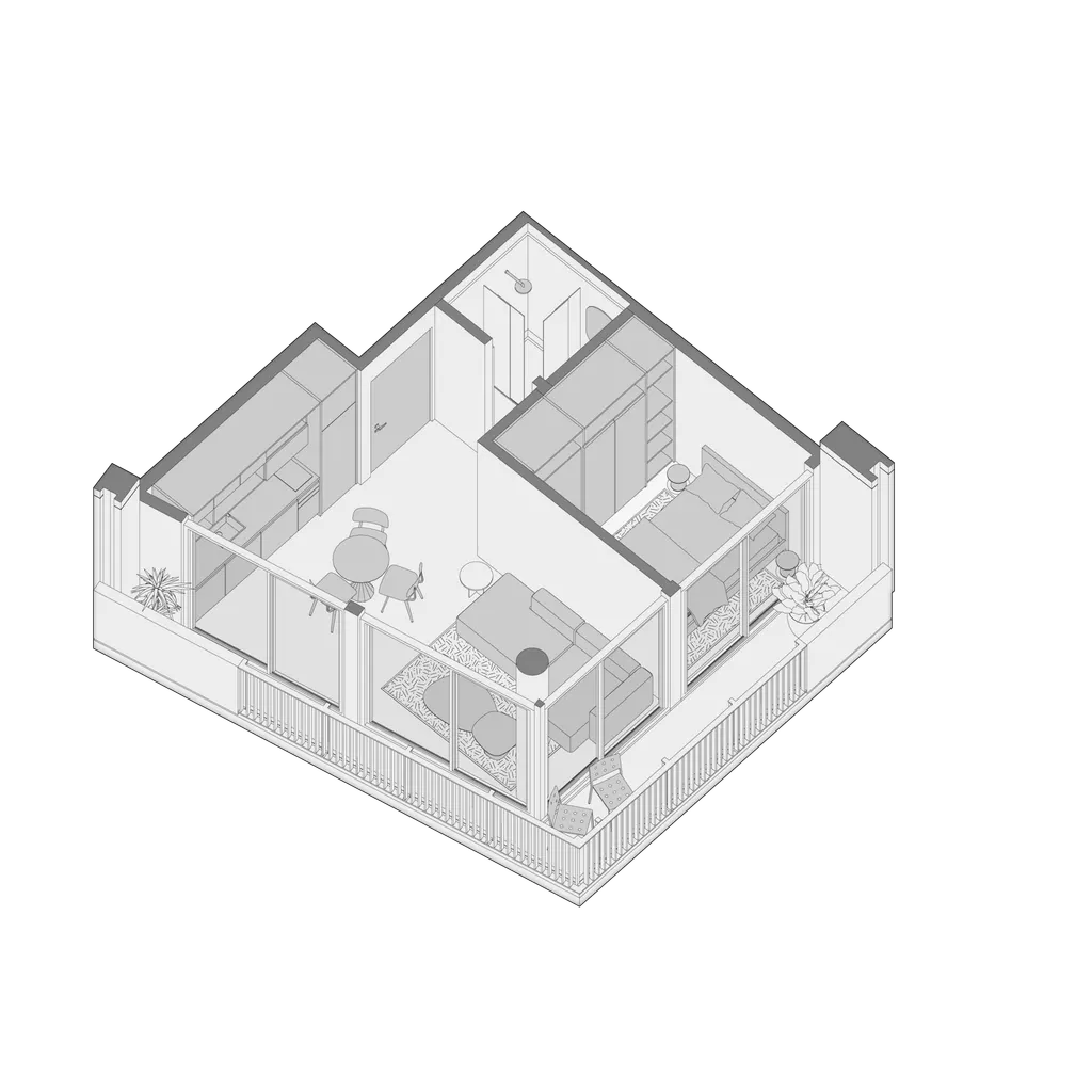Planta del apartamento Tipo B en Nook Residence