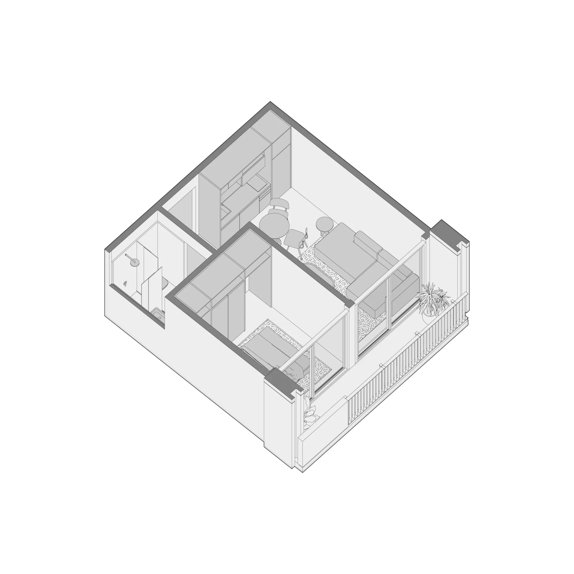 Planta del apartamento Tipo C en Nook Residence