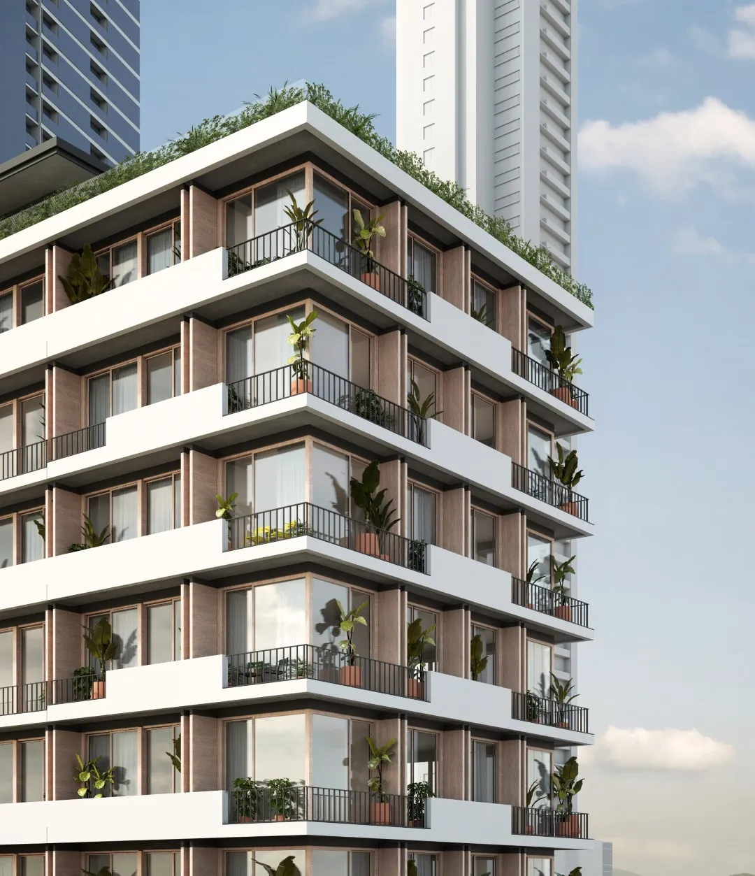 Balcones con vegetación de Nook Residence