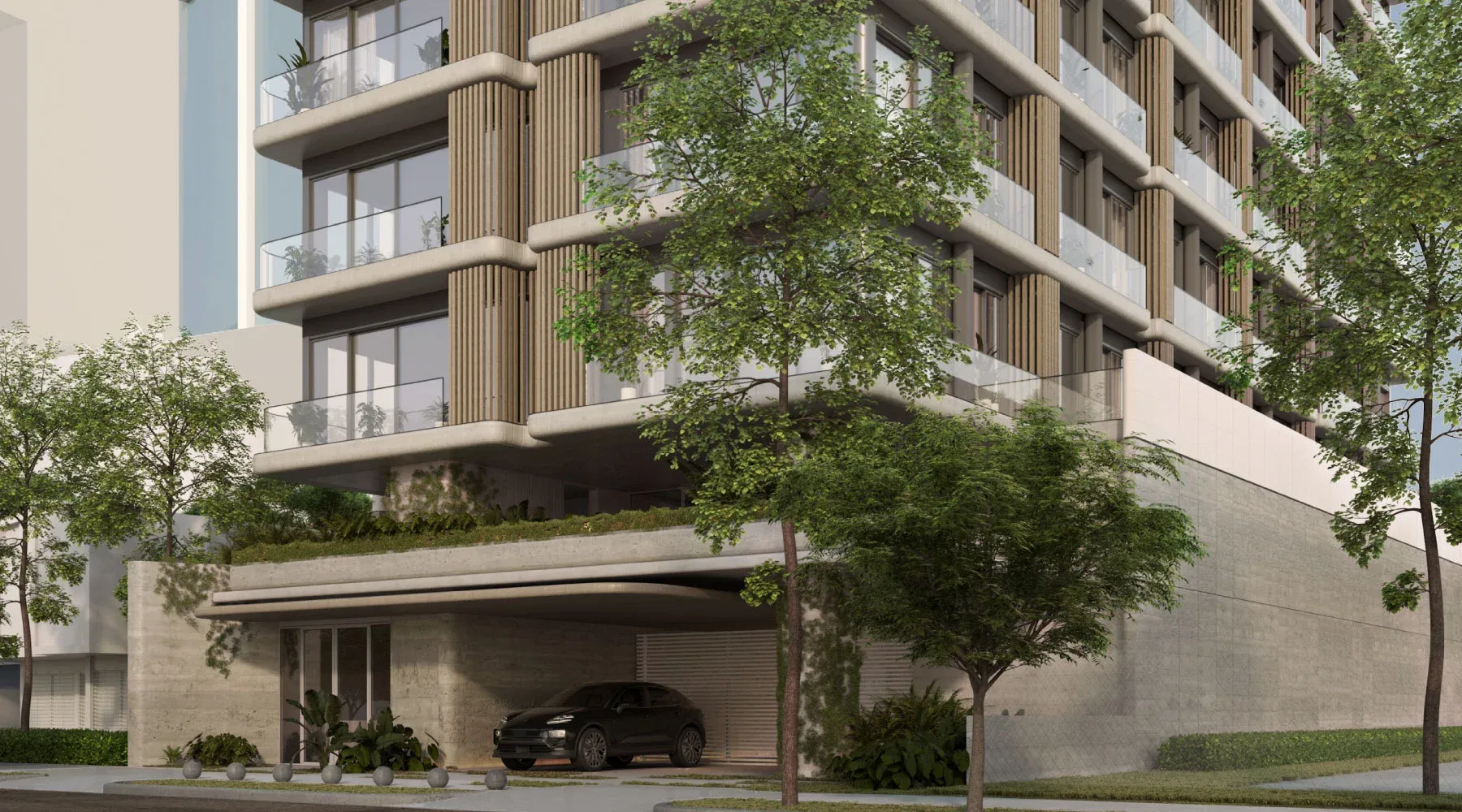 Render del edificio Paly