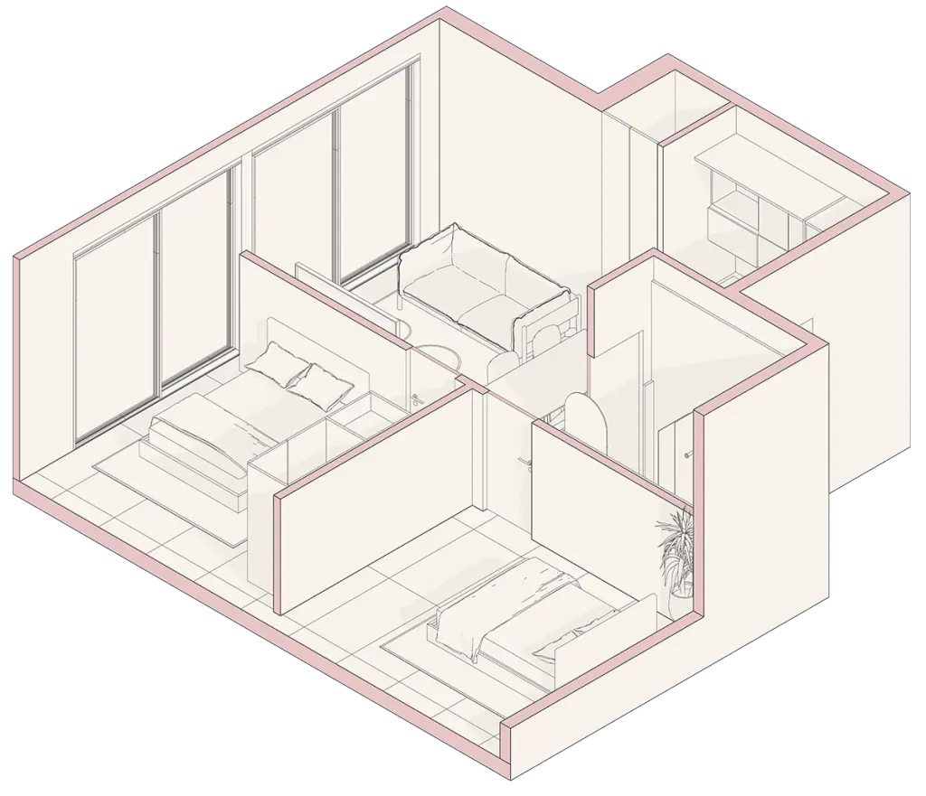Planta del apartamento Tipo A en Paly