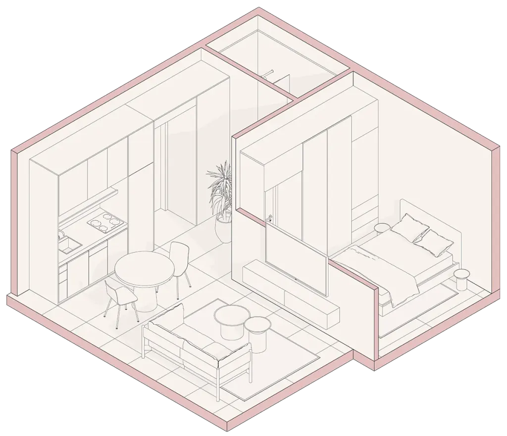 Planta del apartamento Tipo C en Paly