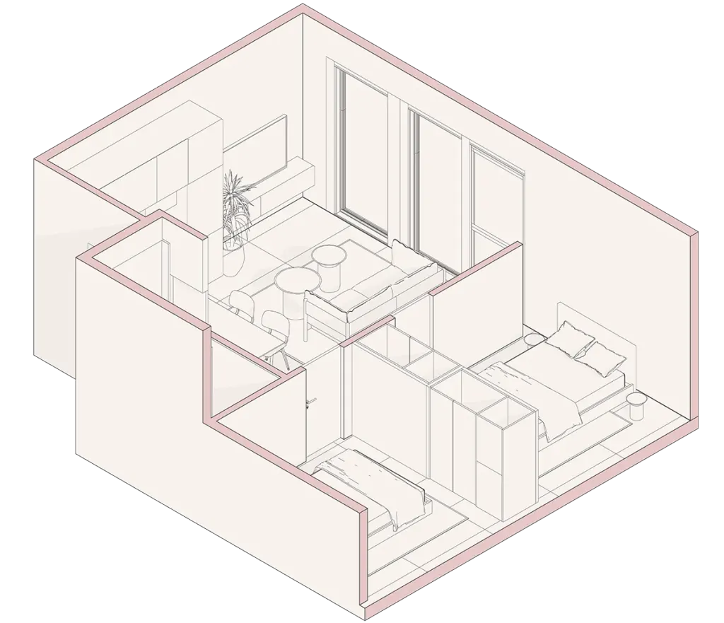 Planta del apartamento Tipo G en Paly