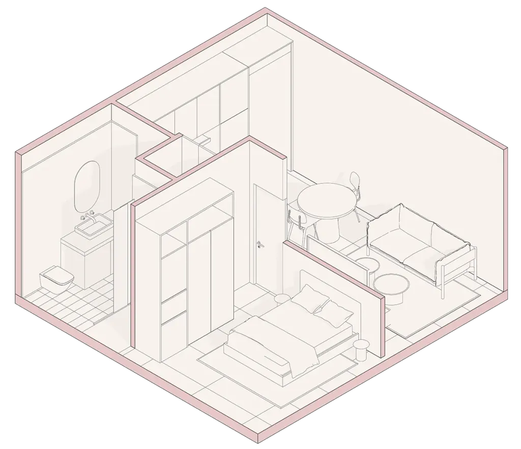 Planta del apartamento Tipo H en Paly