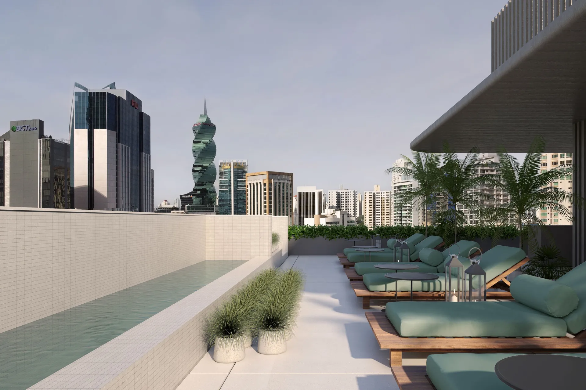 Rooftop con piscina de Paly y vista a la ciudad